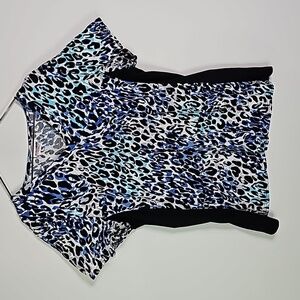 Scrubstar large black and blue scrub top